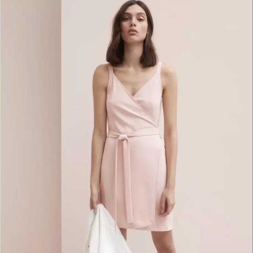 Everlane Superior The Japanese GoWeave Powder Pink Wrap Mini Tank Dress‎ Size 6